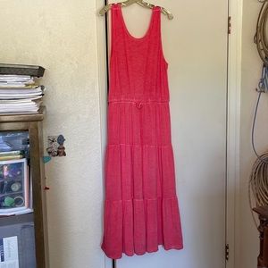 NWTs Sonoma Pink Tiered Maxi Tank Dress